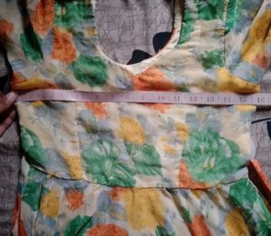 Printed yellow Frock suit
