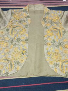 festive wear golden embroidered kurti jacket/shrug
