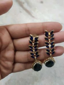 Elegant Blue Stone Drop Earrings