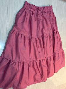 Tiered Maxi Skirt - Rose Pink