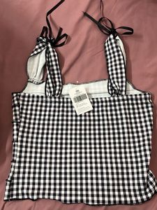 Gingham Tie-bow strap Crop Top