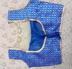 Elegant Royal Blue Embellished Blouse