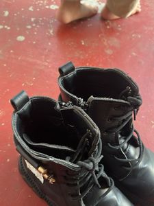 Black Lace-Up Combat Boots