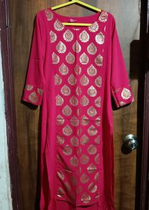 Pink & Gold Print Kurti