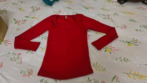 Red Long Sleeve Top