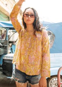 Beautiful Yellow Floral Blouse