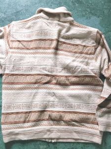 Men's Retro Patterned Zip-Up Sweater