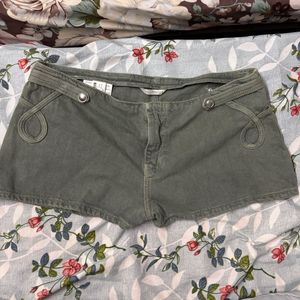 Zara Y2K-style low-rise micro denim shorts