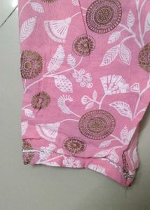 Peach Kurta Set With Embroidered Yolk