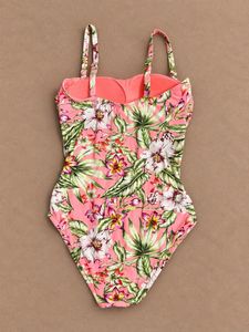 M&amp;S Tropical Bloom CoralOne-Piece Swimwear