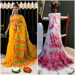 combo of 2 sarees(jamdani&NET)