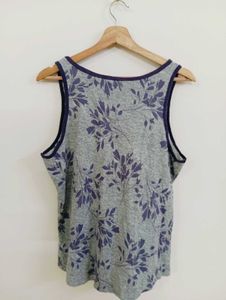 Grey Floral Print Tank Top