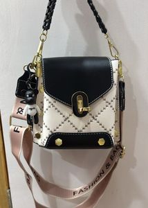 Stylish Black &amp; White Crossbody Bag