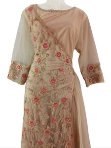 Elegant Beige Embroidered Dress 😍👑