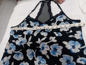 Floral Print Nightgown with Lace Trim