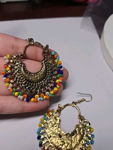 Boho Beaded Hoop Earrings