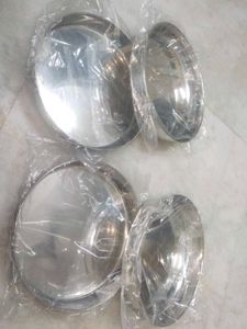 New 4 pc Stainless Steel Dinner Plate