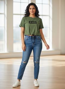 Olive Green Cropped Tee