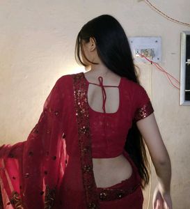 Red Sequined Saree 🤌🏻♥️