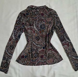 Y2k Vintage 2000s Pleated Embellished Shirt Top