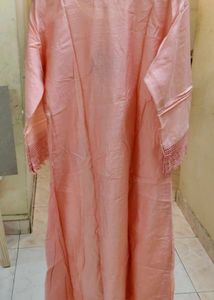 Peach Palazzo dress with Lace Trim