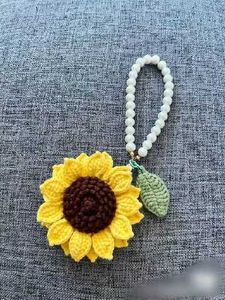 Handmade Crochet Sunflower Keychain