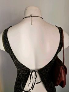 backless glittery heart top