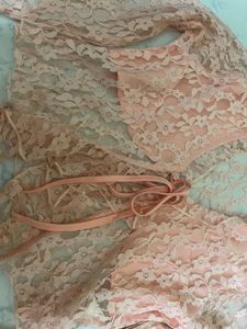 Shein Lace Crop Top with Sleeves