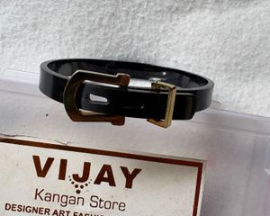 Stylish Black Belt with Gold Buckle