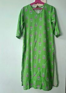 Green Printed Kurta