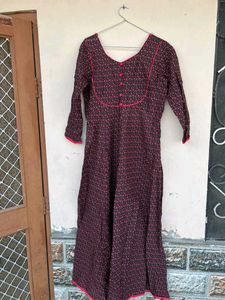 Elegant Floral Print Kurta Dress