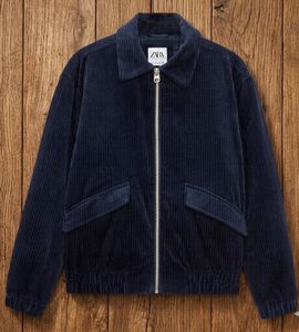 Zara Brand new  Navy Corduroy Bomber Jacket