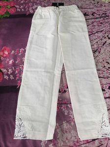 Elegant White Lace Trimmed Palazzos
