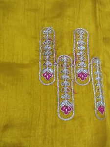 Yellow Embroidered Dress Material
