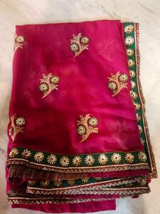 Lahenga style Elegant Embroidered Saree