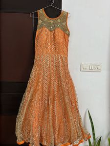 Beautiful Orange Embroidered Gown