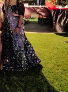 Stunning Black Sequined Lehenga Choli