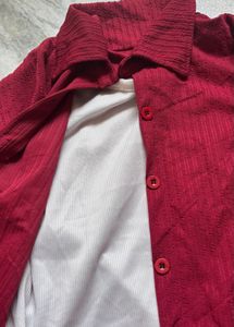 Stylish Red Textured Jacket