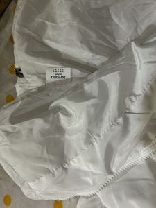 White Puffer Jacket with Hood