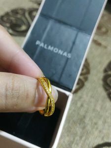 925 Elegant Gold plated Band Ring