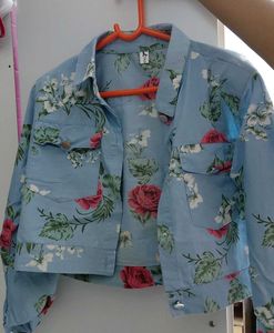 Floral Print Cropped Jacket