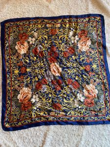 vintage Designer Floral Print Scarf