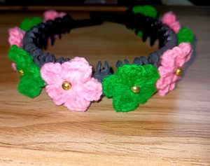 cute crochet flower hair band