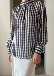 Chic Gingham Print Blouse