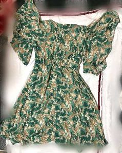 Flowy Green Marble Print Dress