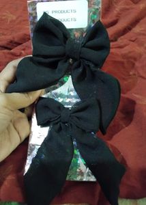 Chic Black Bow Hair Clips