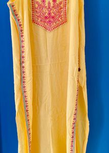 Embroidered Yellow Kurta