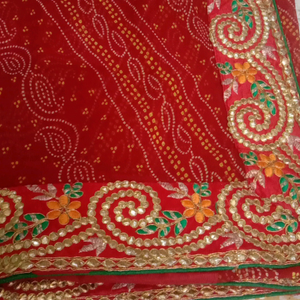 Havey Bandhani party wear saare  gota patti work