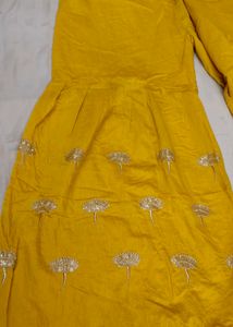 Yellow Kurta Set with garara &amp; Pink Dupatta