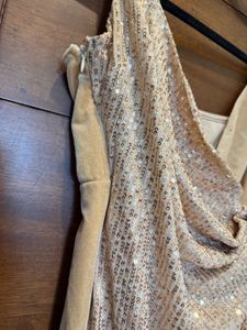 Elegant champagne gold midi dress